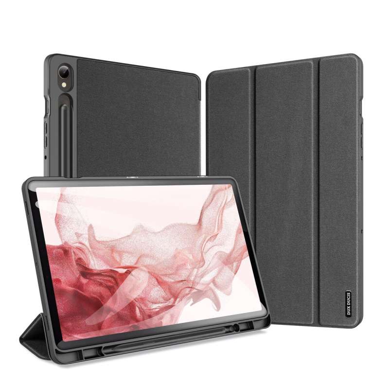 SPOTT-GR Dux Ducis Domo - Θήκη με Υποδοχή Στυλό για Samsung Galaxy Tab S9 σε Μαύρο Χρώμα