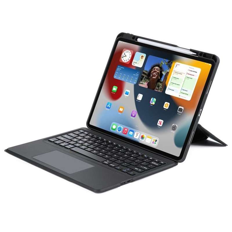 SPOTT-GR Dux Ducis DK Foldable - Θήκη Tablet με Ασύρματο Πληκτρολόγιο QWERTY για Apple iPad Air 13 (2024) / iPad Pro 12.9 (2020/2021/2022) σε Μαύρο Χρώμα