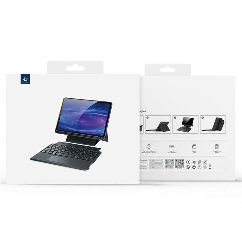 SPOTT-GR Dux Ducis DK Foldable - Θήκη Tablet με Ασύρματο Πληκτρολόγιο QWERTY για Apple iPad Air 13 (2024) / iPad Pro 12.9 (2020/2021/2022) σε Μαύρο Χρώμα