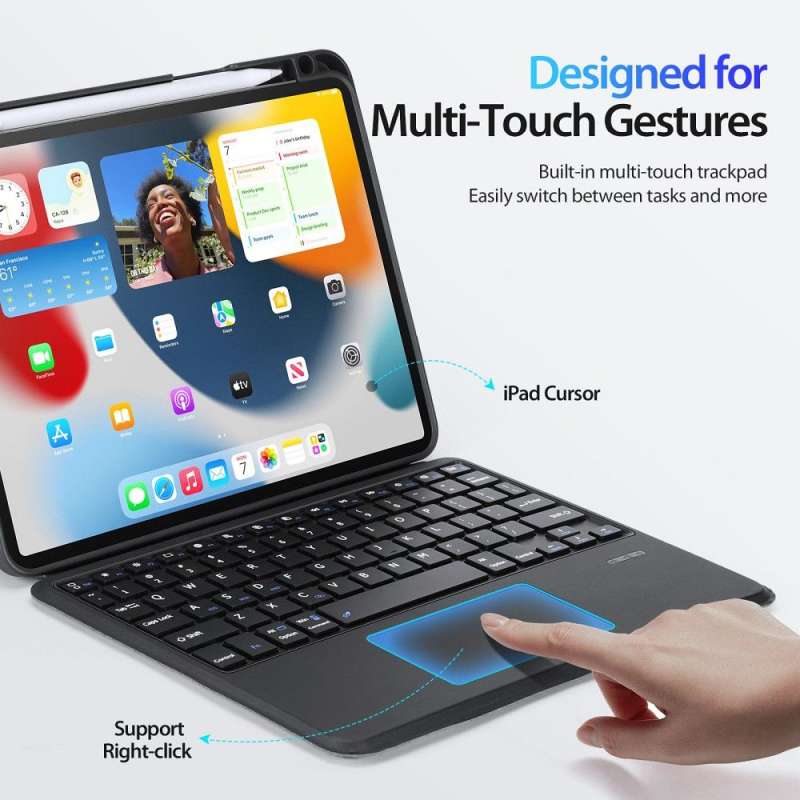 SPOTT-GR Dux Ducis DK Foldable - Θήκη Tablet με Ασύρματο Πληκτρολόγιο QWERTY για Apple iPad Pro 11 (2018 / 2020 / 2021 / 2022) σε Μαύρο Χρώμα