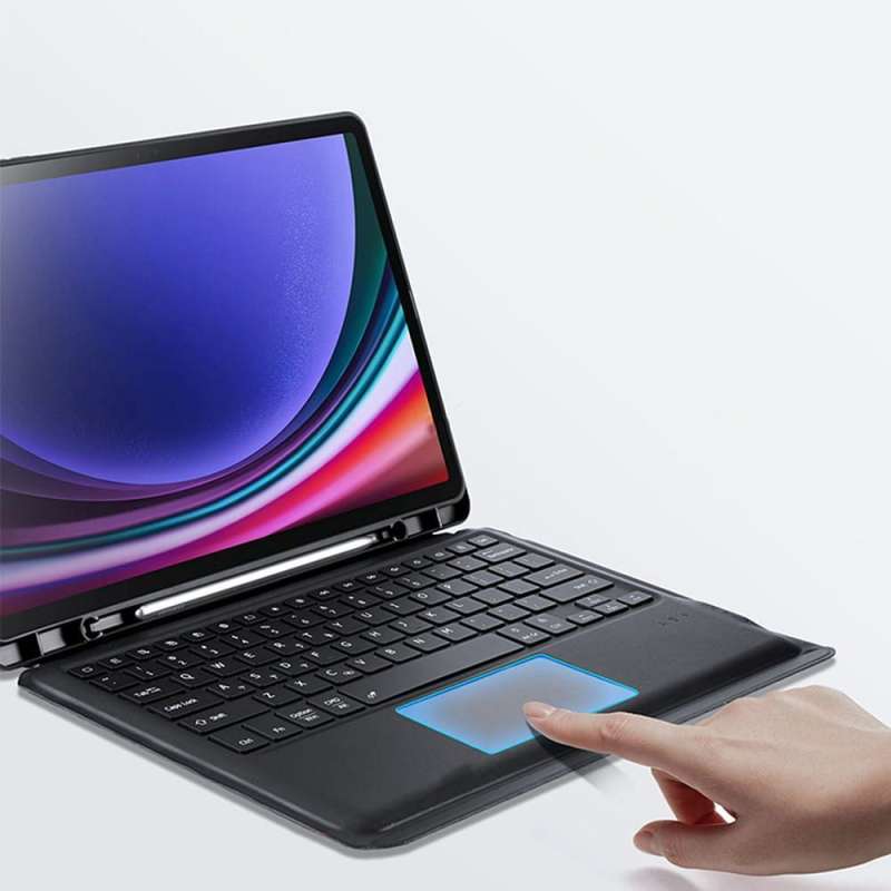 SPOTT-GR Dux Ducis DK Foldable - Θήκη Tablet με Ασύρματο Πληκτρολόγιο QWERTY για Samsung Tab S10 Plus / S9 Plus / S9 FE Plus σε Μαύρο Χρώμα