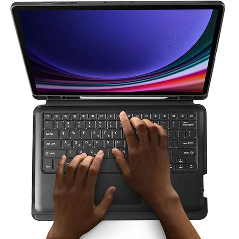 SPOTT-GR Dux Ducis DK Foldable - Θήκη Tablet με Ασύρματο Πληκτρολόγιο QWERTY για Samsung Tab S10 Plus / S9 Plus / S9 FE Plus σε Μαύρο Χρώμα