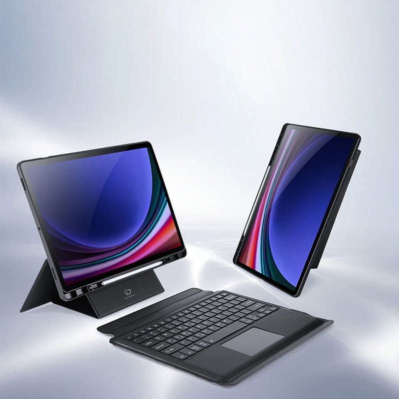 SPOTT-GR Dux Ducis DK Foldable - Θήκη Tablet με Ασύρματο Πληκτρολόγιο QWERTY για Samsung Tab S10 Plus / S9 Plus / S9 FE Plus σε Μαύρο Χρώμα