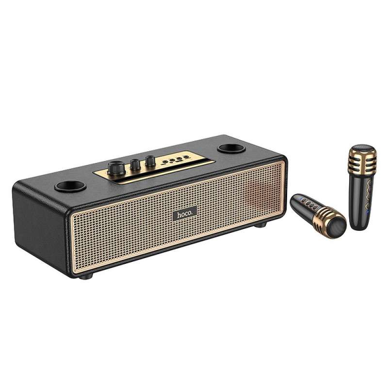 SPOTT-GR Hoco BS63 - Ηχείο Bluetooth με 2 Ασύρματα Μικρόφωνα για Καραόκε 20W - Μαύρο