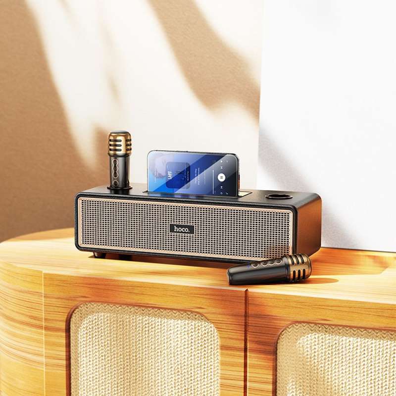 SPOTT-GR Hoco BS63 - Ηχείο Bluetooth με 2 Ασύρματα Μικρόφωνα για Καραόκε 20W - Μαύρο