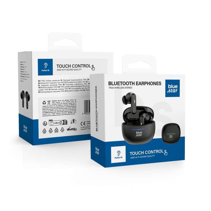 SPOTT-GR Blue Star BK44 - Ασύρματα Ακουστικά Bluetooth 5.4 - Μαύρα