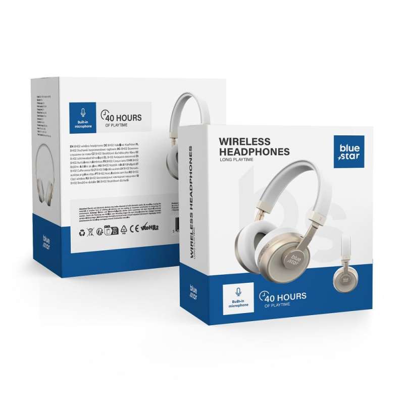 SPOTT-GR Blue Star BH02 - Ασύρματα Ακουστικά Κεφαλής Bluetooth 5.3 - Άσπρα