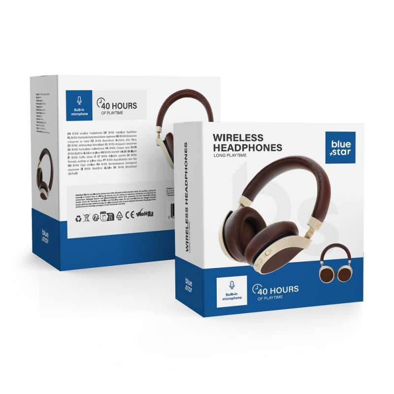 SPOTT-GR Blue Star BH06 - Ασύρματα Ακουστικά Κεφαλής Bluetooth 5.3 - Καφέ