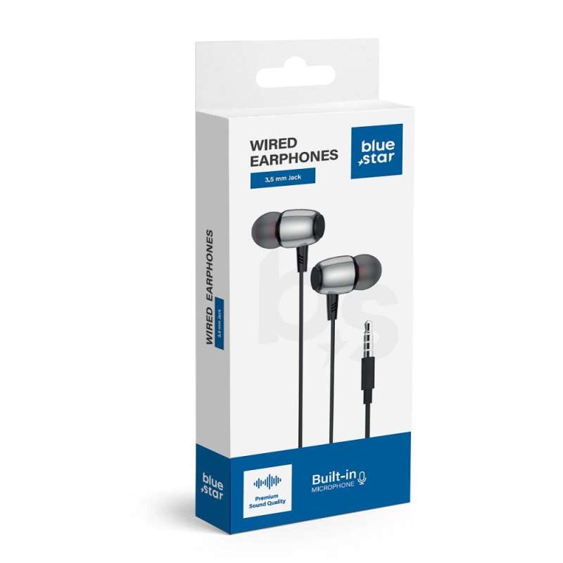 SPOTT-GR Blue Star M09 - Ενσύρματα In-Ear Ακουστικά με Καρφί 3.5mm και Μικρόφωνο 1.2m - Μαύρα