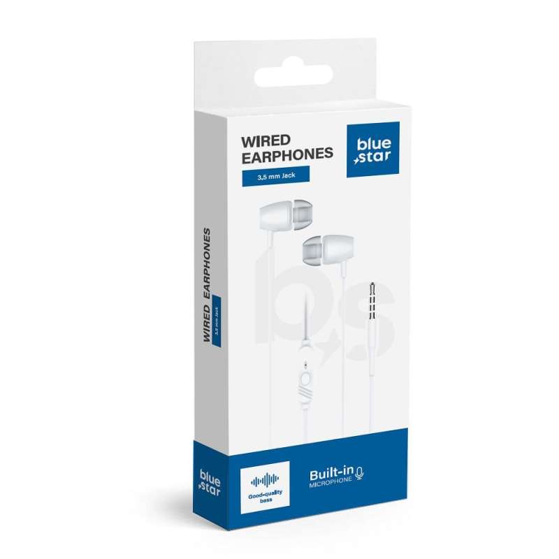 SPOTT-GR Blue Star PA-E67 - Ενσύρματα In-Ear Ακουστικά με Καρφί 3.5mm και Μικρόφωνο 1.2m - Άσπρα