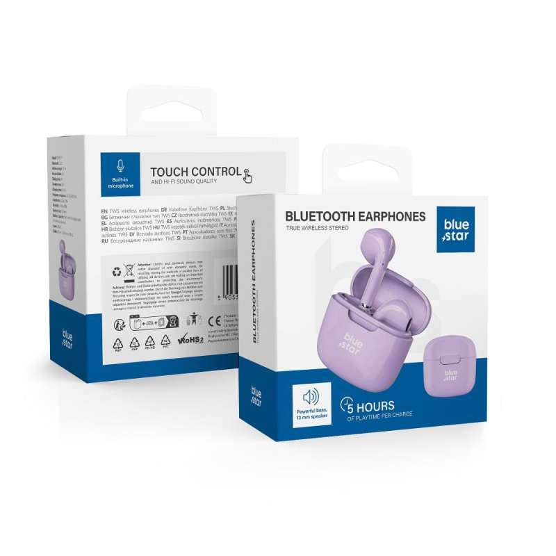 SPOTT-GR Blue Star FI7 - Ασύρματα In-Ear Ακουστικά Bluetooth σε Μωβ Xρώμα