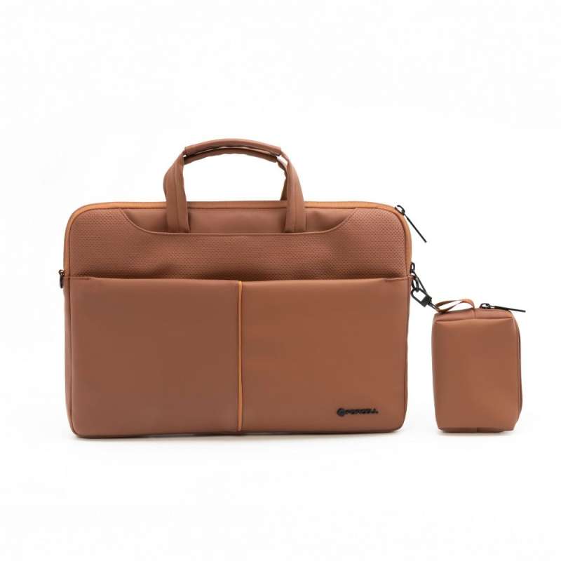 SPOTT-GR Forcell F-Protect Urban Style - Δερμάτινη Θήκη για Laptop 15.6 Ιντσών - Καφέ
