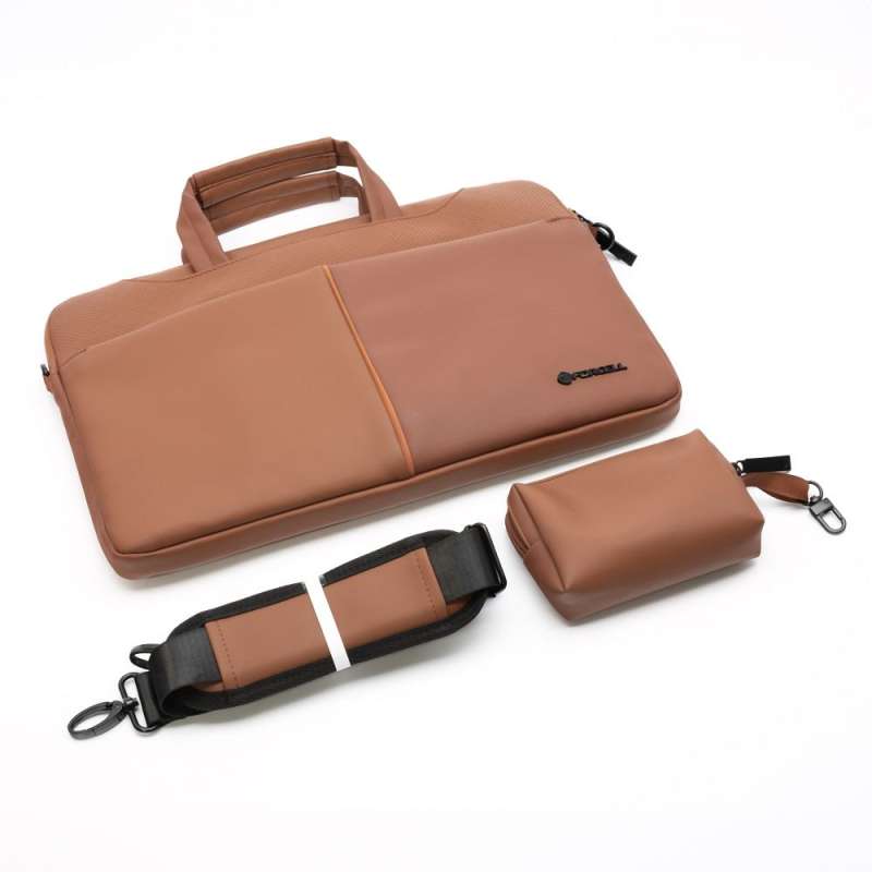 SPOTT-GR Forcell F-Protect Urban Style - Δερμάτινη Θήκη για Laptop 15.6 Ιντσών - Καφέ