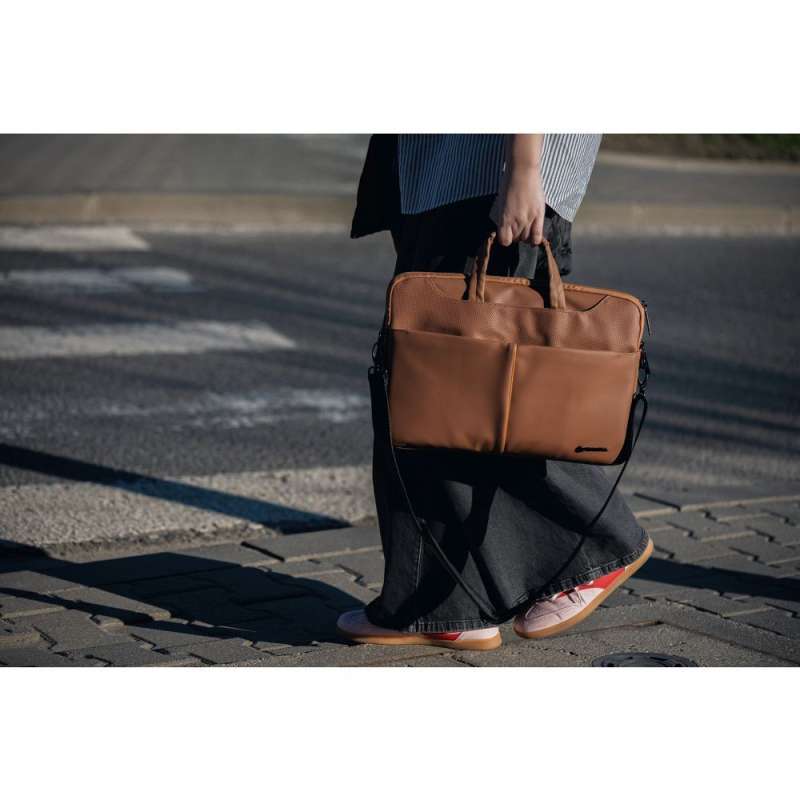 SPOTT-GR Forcell F-Protect Urban Style - Δερμάτινη Θήκη για Laptop 15.6 Ιντσών - Καφέ