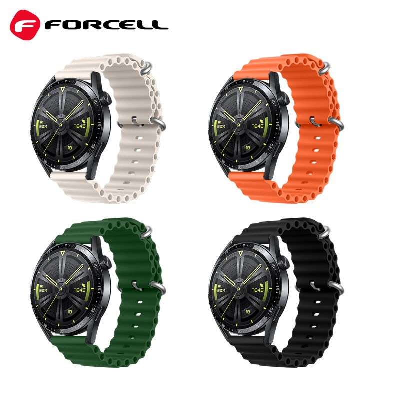 SPOTT-GR Forcell F-Design FS01 - Λουράκι Σιλικόνης για Samsung Galaxy Watch (Πλάτος Λουριού 20mm) - Πορτοκαλί