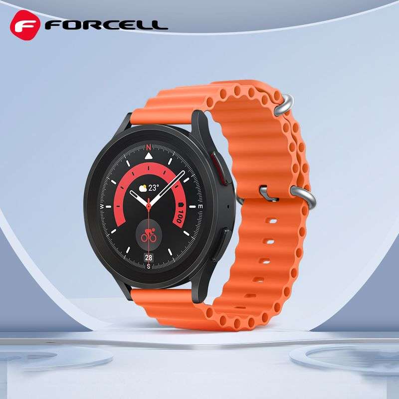 SPOTT-GR Forcell F-Design FS01 - Λουράκι Σιλικόνης για Samsung Galaxy Watch (Πλάτος Λουριού 20mm) - Πορτοκαλί