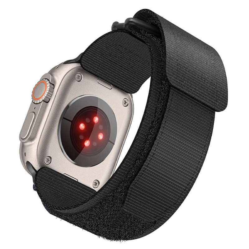 SPOTT-GR Forcell F-Design FA05 - Λουράκι Nylon για Apple Watch 42 / 44 / 45 / 49mm σε Μαύρο Χρώμα