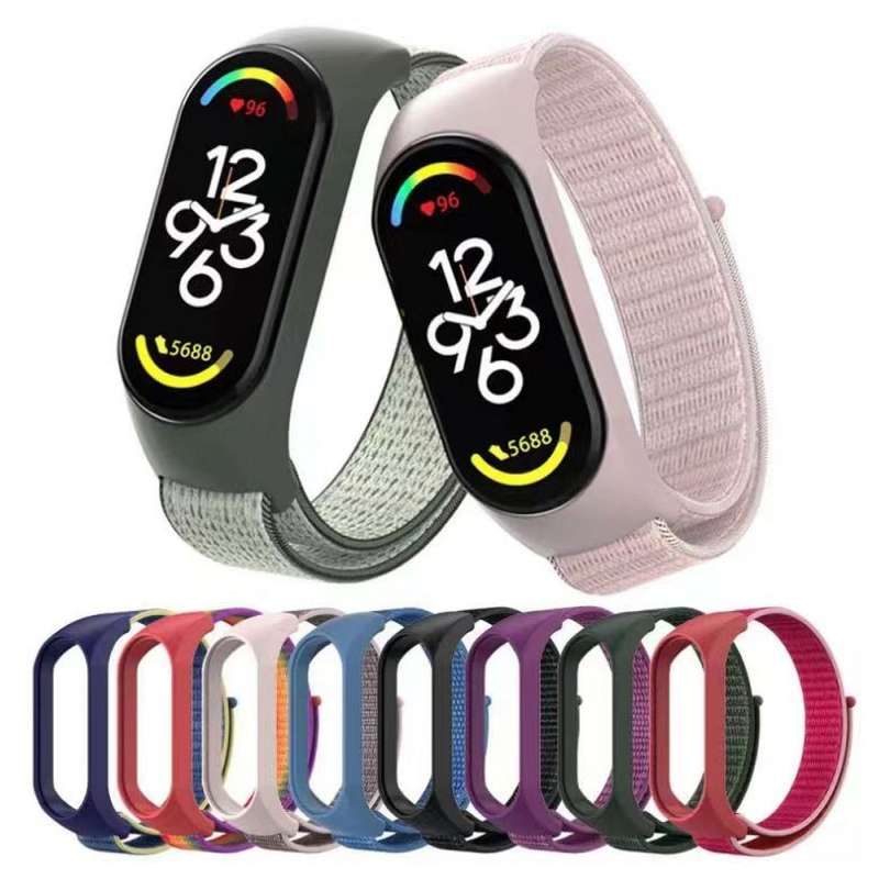 SPOTT-GR Λουράκι Nylon για Smartwatch για Xiaomi Mi Band 5 / 6 / 7 - Μαύρο