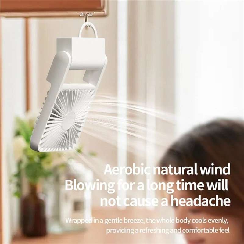 SPOTT-GR Desk Fan HX-123 - Επιτραπέζιος Φορητός Ανεμιστήρας σε Μπεζ Xρώμα