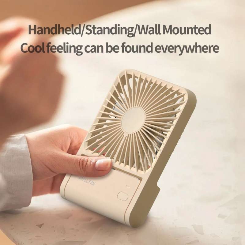SPOTT-GR Desk Fan HX-123 - Επιτραπέζιος Φορητός Ανεμιστήρας σε Μπεζ Xρώμα