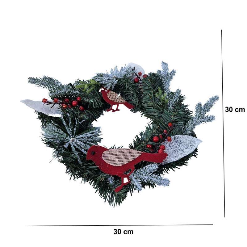 SPOTT-GR Χριστουγεννιάτικο Στεφάνι Πόρτας 30 cm (RC-K-512) σε Πράσινο Xρώμα
