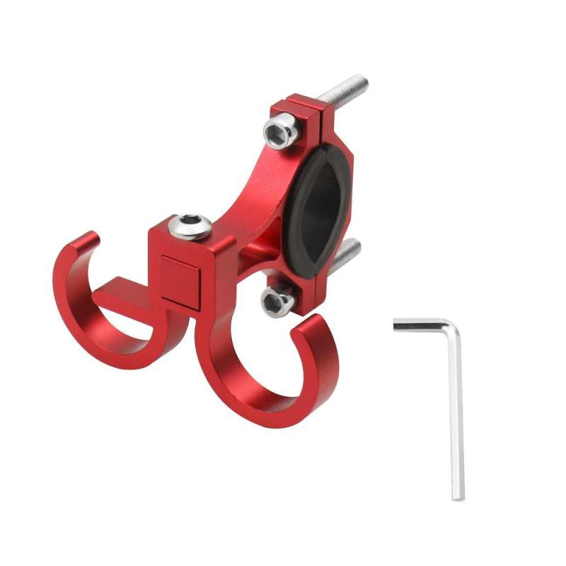 SPOTT-GR OEM FS366 - Διπλός Γάντζος για Τσάντες για Τιμόνι Ποδηλάτου / E-Scooter σε Κόκκινο Xρώμα