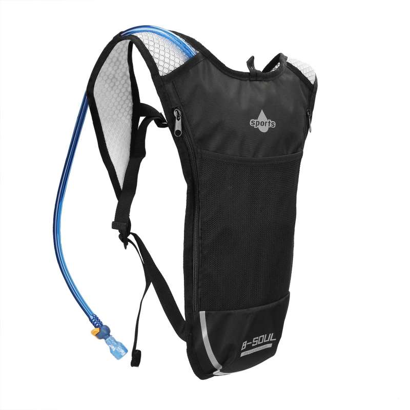 SPOTT-GR Cycling Bag - Τσάντα Πλάτης 2L με Λάστιχο για Παγούρι για Ποδηλάτες σε Μαύρο / Μπλε Xρώμα