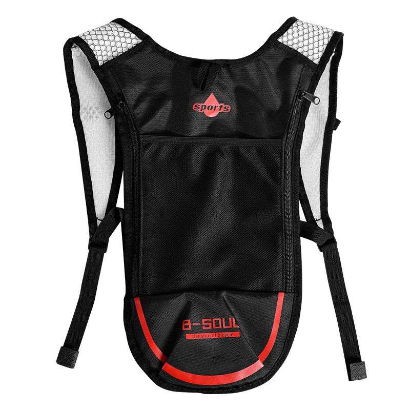 SPOTT-GR Cycling Bag - Τσάντα Πλάτης 2L με Λάστιχο για Παγούρι για Ποδηλάτες σε Μαύρο / Κόκκινο Xρώμα