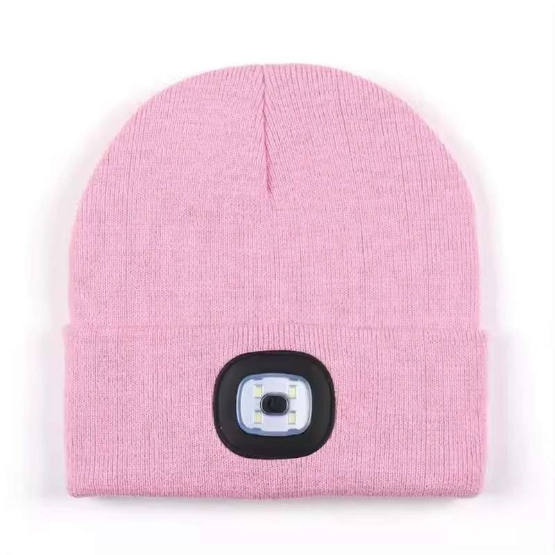 SPOTT-GR LED Beanie - Σκουφάκι με Ενσωματωμένο LED Φως σε Ροζ Χρώμα