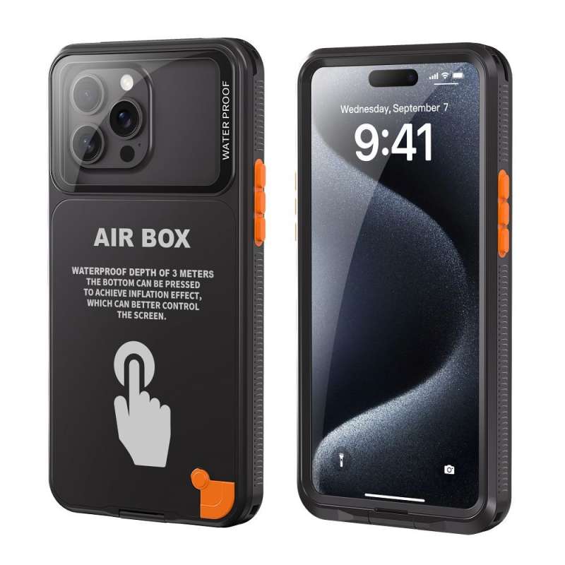 SPOTT-GR Shellbox Waterproof Airbox - Αδιάβροχη Θήκη για Apple iPhone 12 Pro Max / 13 Pro Max / 14 Plus / 14 Pro Max / 15 Plus / 15 Pro Max / 16 Plus / 16 Pro / 16 Pro Max - Μαύρη