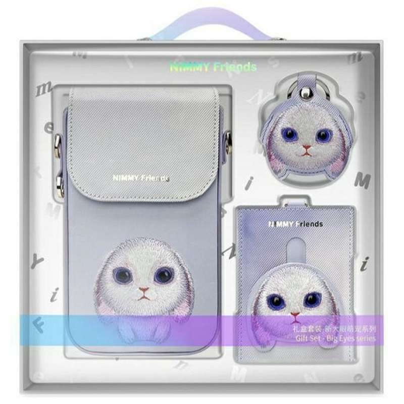 SPOTT-GR Nimmy Big Eyed Pet 2.0 (Rabbit) Kit - Σετ 3 σε 1 από Τσαντάκι Κινητού - Πορτοφόλι και GPS Locator σε Μωβ Χρώμα