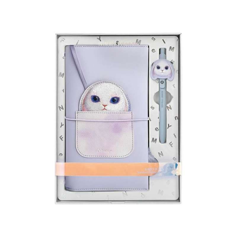 SPOTT-GR Nimmy Big Eyed Pet 2.0 (Rabbit) Notepad - Σετ Σημειωματάριο και Στυλό σε Μωβ Xρώμα