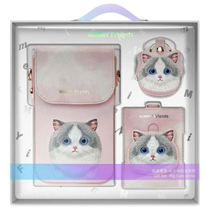 SPOTT-GR Nimmy Big Eyed Pet 2.0 (Cat) Kit - Σετ 3 σε 1 από Τσαντάκι Κινητού - Πορτοφόλι και GPS Locator σε Ροζ Χρώμα