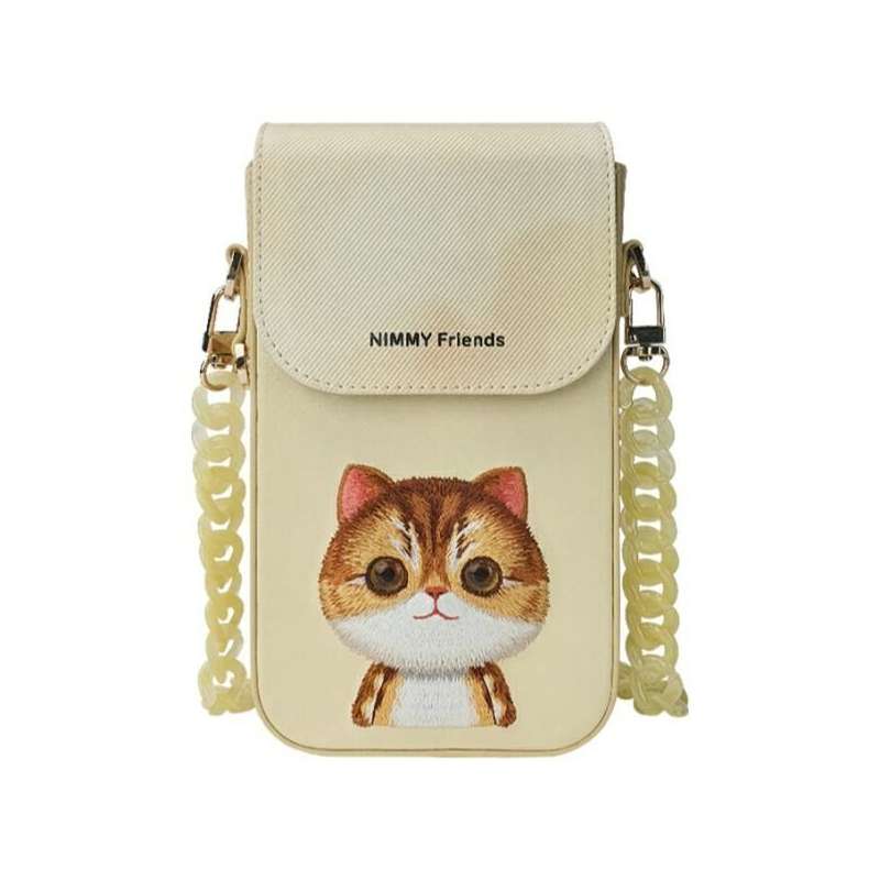 SPOTT-GR Nimmy Bag Big Eyed Pet 2.0 (Cat) - Τσαντάκι Κινητού σε Μπεζ Χρώμα