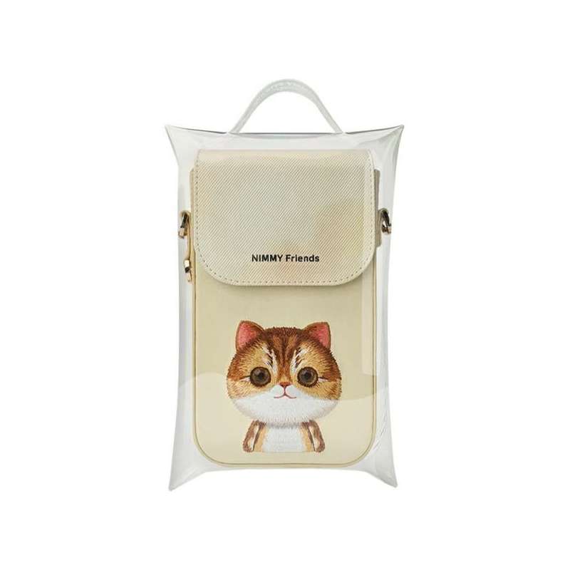 SPOTT-GR Nimmy Bag Big Eyed Pet 2.0 (Cat) - Τσαντάκι Κινητού σε Μπεζ Χρώμα