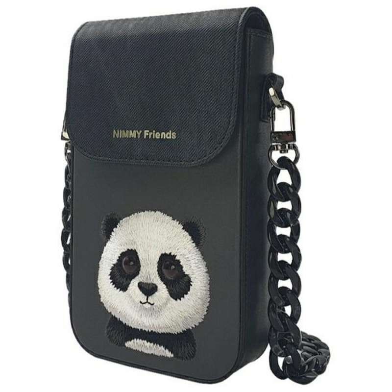 SPOTT-GR Nimmy Big Eyed Pet 2.0 (Panda) Kit - Σετ 3 σε 1 από Τσαντάκι Κινητού - Πορτοφόλι και GPS Locator σε Μαύρο Χρώμα