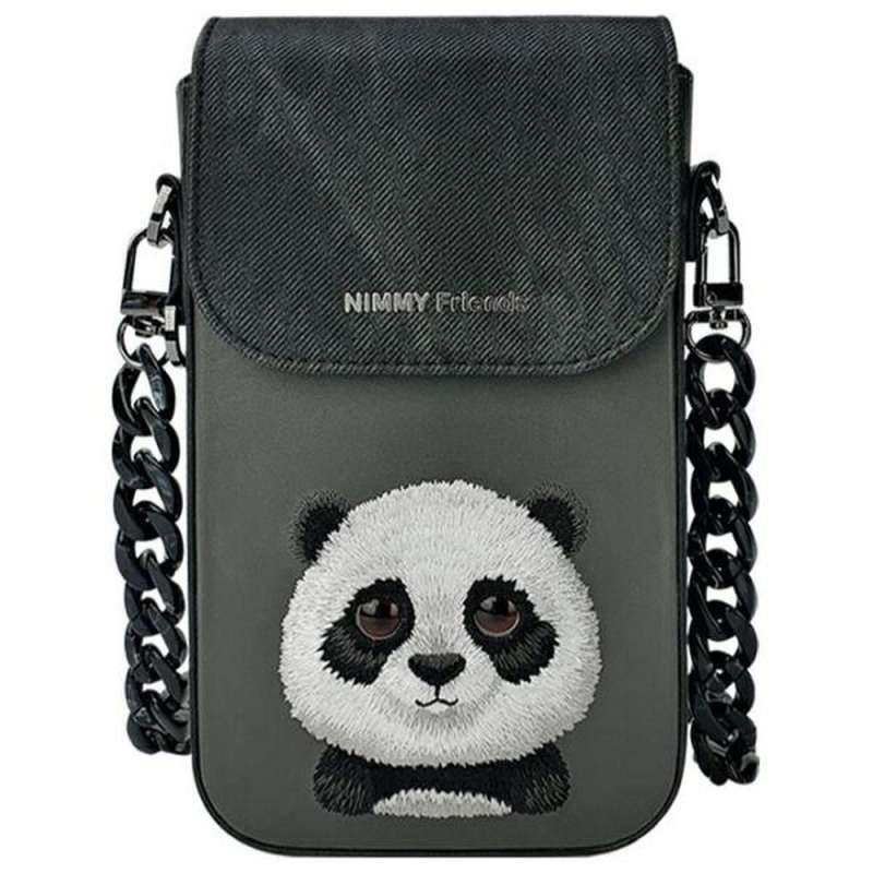 SPOTT-GR Nimmy Big Eyed Pet 2.0 (Panda) Kit - Σετ 3 σε 1 από Τσαντάκι Κινητού - Πορτοφόλι και GPS Locator σε Μαύρο Χρώμα
