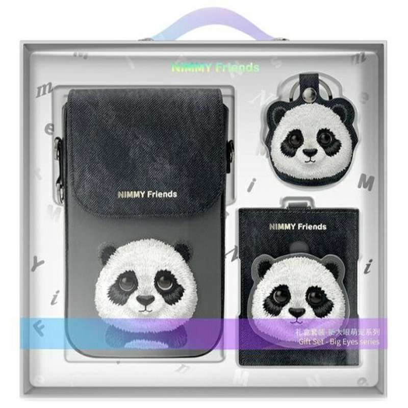 SPOTT-GR Nimmy Big Eyed Pet 2.0 (Panda) Kit - Σετ 3 σε 1 από Τσαντάκι Κινητού - Πορτοφόλι και GPS Locator σε Μαύρο Χρώμα