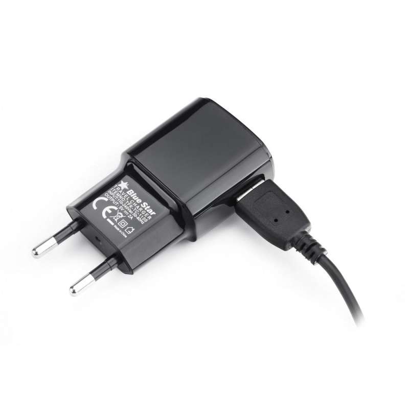 SPOTT-GR Blue Star TFK-TC-1100B - Φορτιστής USB-A με Καλώδιο USB-A σε Micro USB 2A 10W - Μαύρος