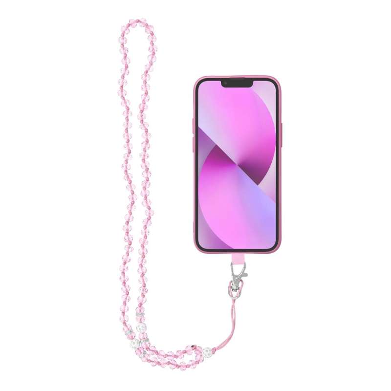 SPOTT-GR Crystal Diamond Pendant - Λουράκι για Θήκες Κινητών (Μήκος 74cm) σε Ροζ Xρώμα
