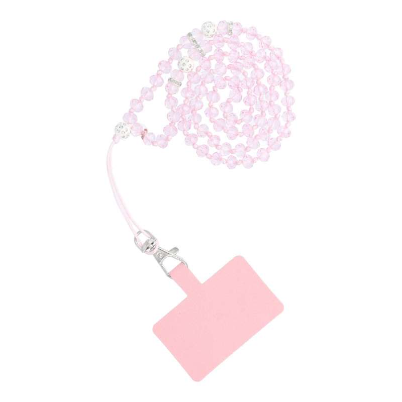 SPOTT-GR Crystal Diamond Pendant - Λουράκι για Θήκες Κινητών (Μήκος 74cm) σε Ροζ Xρώμα