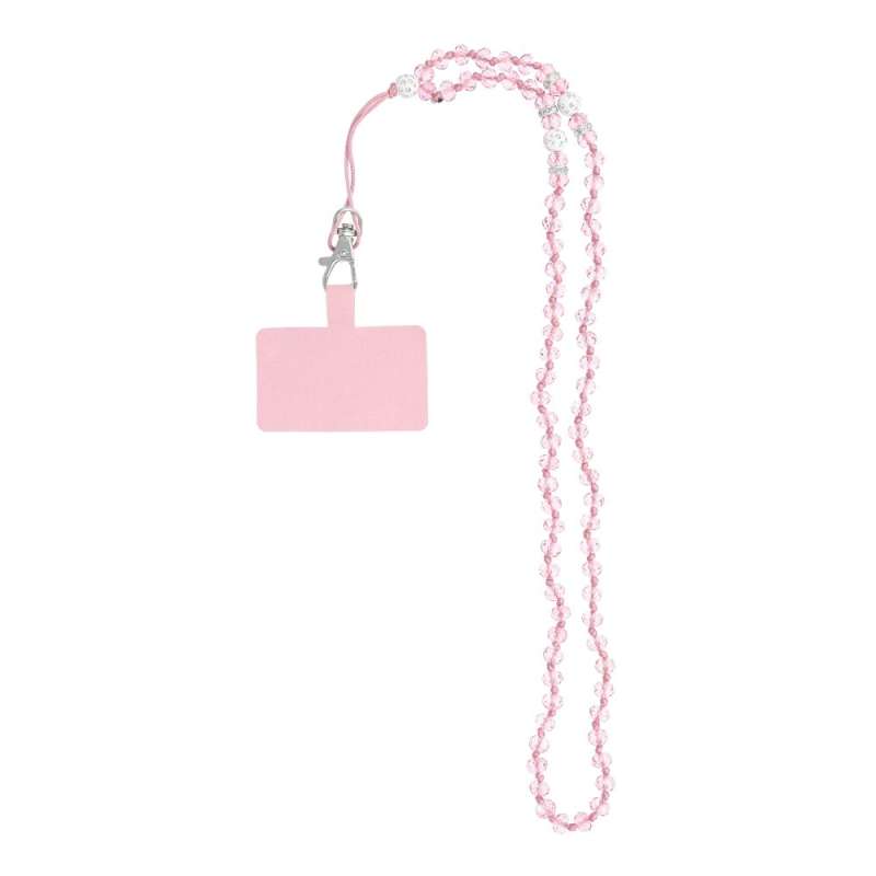 SPOTT-GR Crystal Diamond Pendant - Λουράκι για Θήκες Κινητών (Μήκος 74cm) σε Ροζ Xρώμα