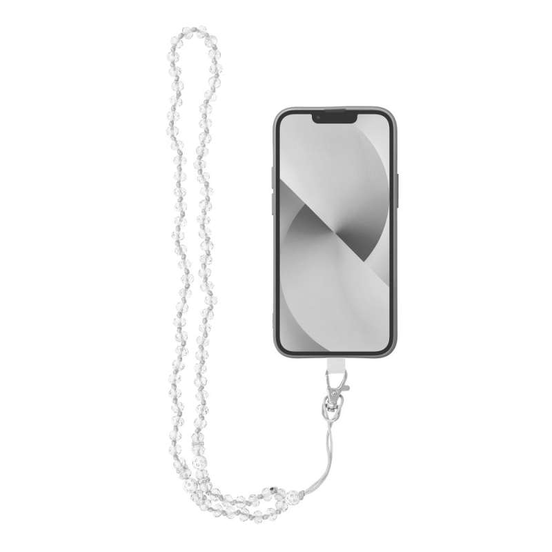 SPOTT-GR Crystal Diamond Pendant - Λουράκι για Θήκες Κινητών (Μήκος 74cm) σε Άσπρο Xρώμα