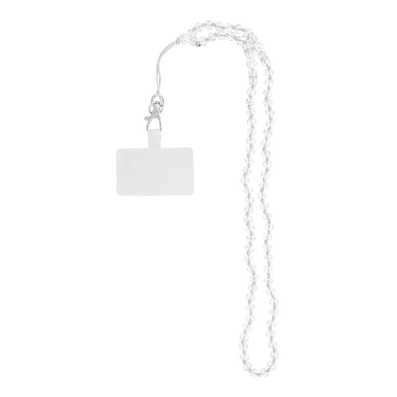 SPOTT-GR Crystal Diamond Pendant - Λουράκι για Θήκες Κινητών (Μήκος 74cm) σε Άσπρο Xρώμα