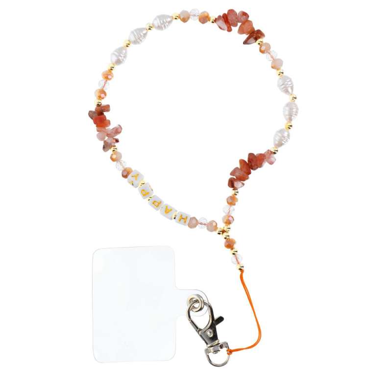 SPOTT-GR Happy Pendant - Λουράκι για Θήκες Κινητών (Μήκος 44cm) σε Πορτοκαλί Xρώμα