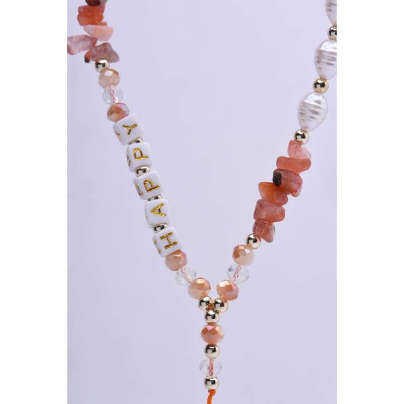 SPOTT-GR Happy Pendant - Λουράκι για Θήκες Κινητών (Μήκος 44cm) σε Πορτοκαλί Xρώμα