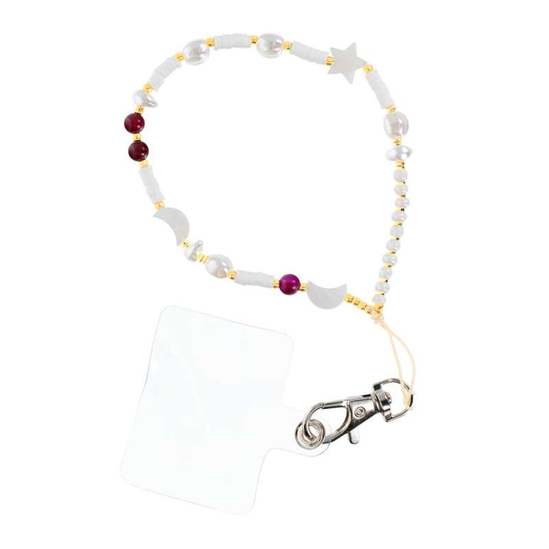 SPOTT-GR Shells Pendant - Λουράκι για Θήκες Κινητών (Μήκος 44cm) σε Άσπρο Xρώμα