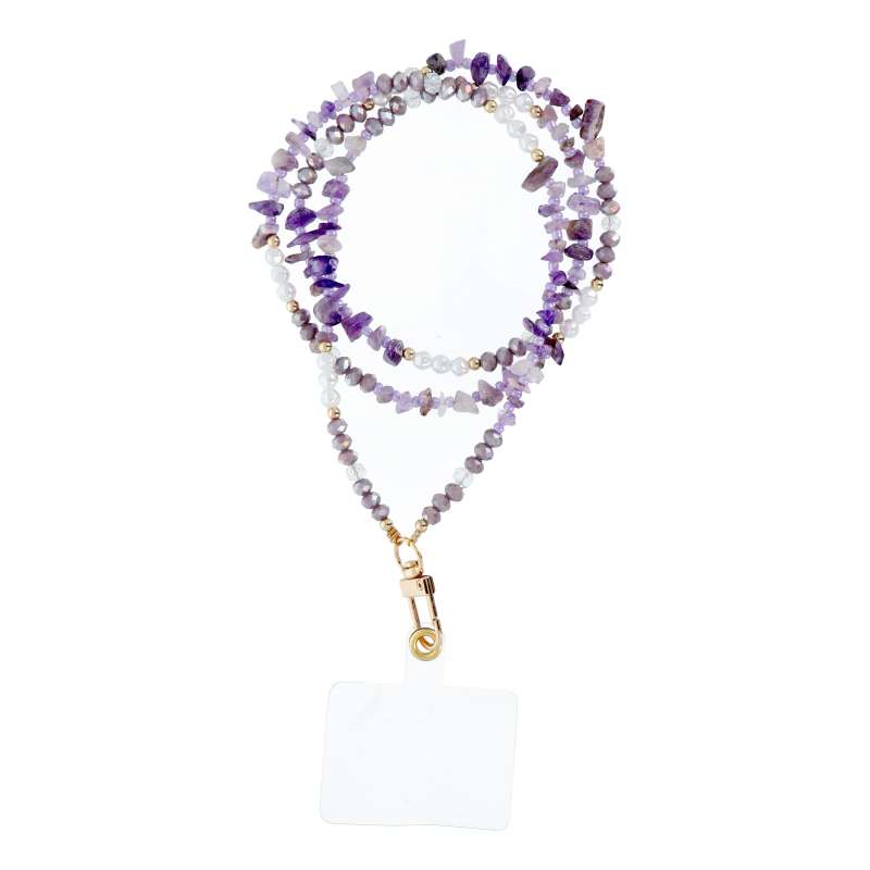 SPOTT-GR Stone Pendant - Λουράκι για length (Μήκος 82cm) σε Μωβ Xρώμα