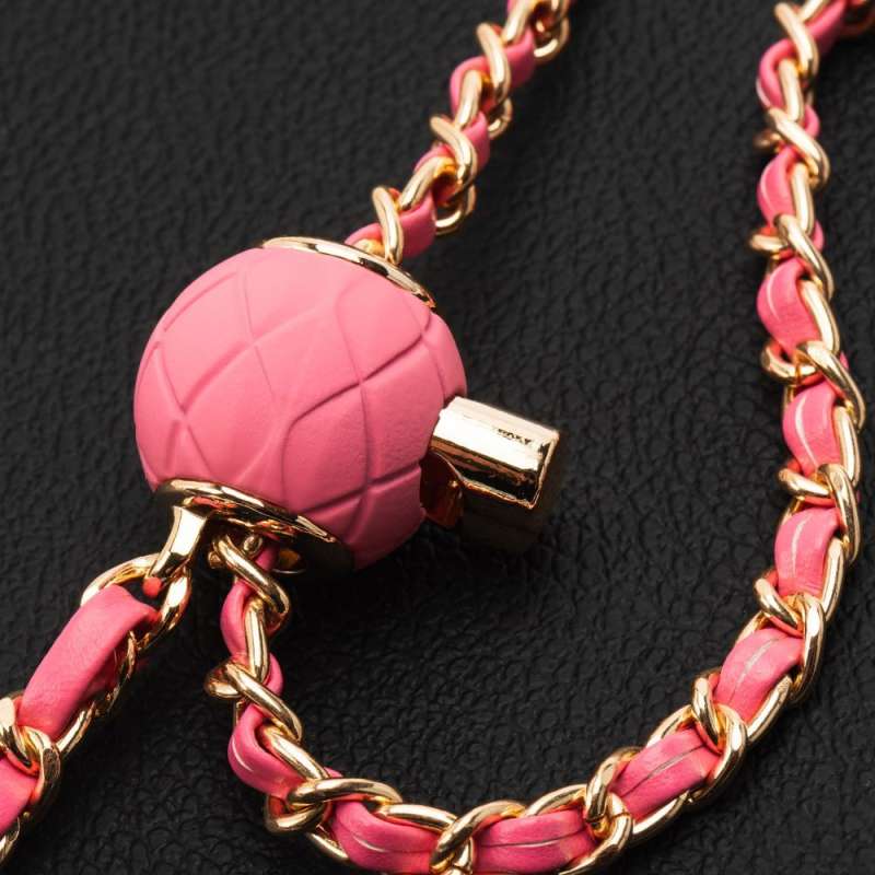 SPOTT-GR Glamour Chain Holder - Κρεμαστό Λουράκι Κινητού με Πλαϊνή Βάση Στήριξης (8cm) σε Ροζ Χρώμα