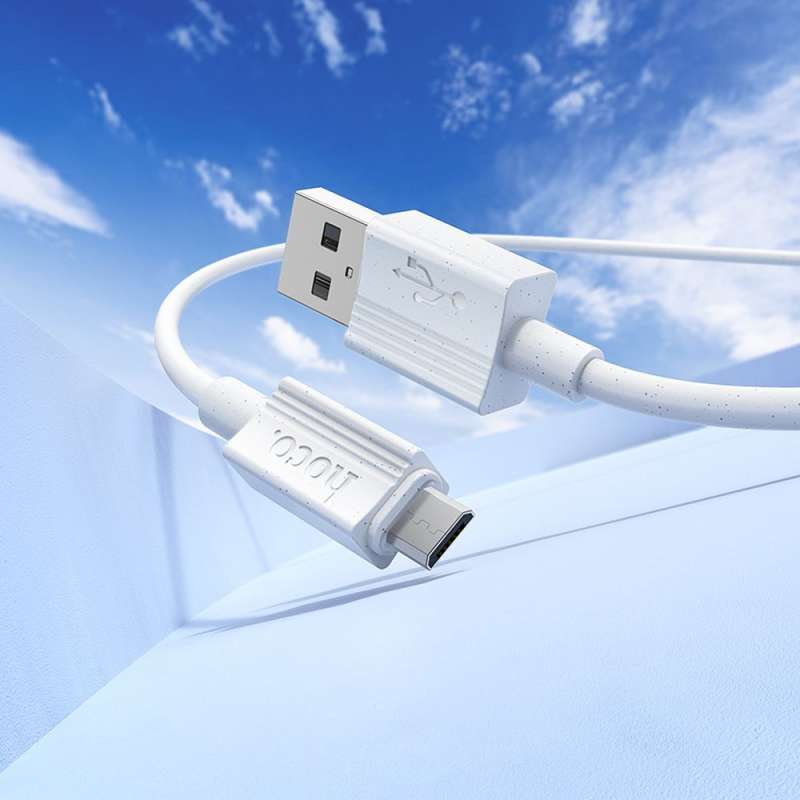 SPOTT-GR Hoco X107 - Καλώδιο USB-A σε Micro USB 2.4A 1m - Άσπρο